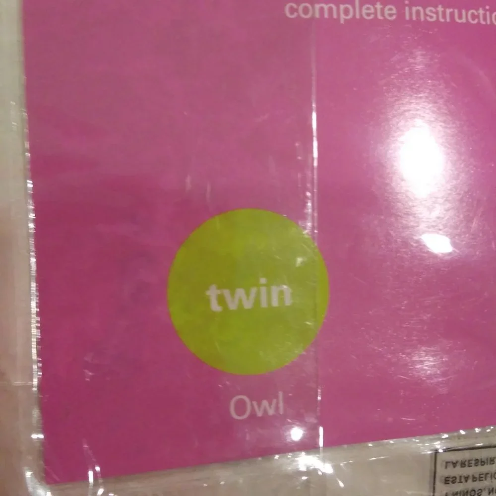 Twin Comforter & Pillow Sham - Kids 2 Pc Set Bedspread Owl Pattern Pink & Green
